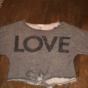 Love tee with knot in front